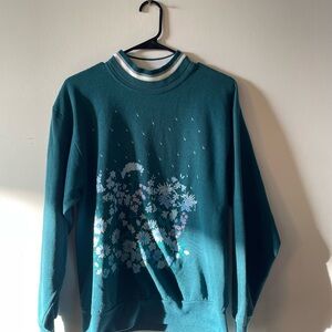 Teal Floral Sweatshirt